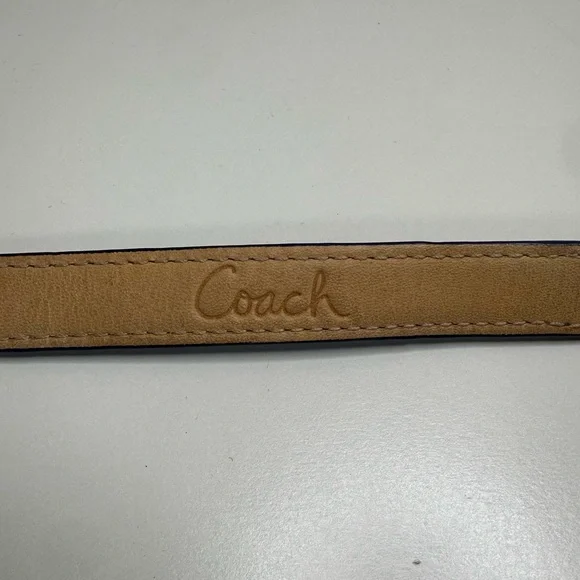 Coach Blue Wraparound Leather Bracelet with a Silver Plated Turnlock - Picture 9 of 13